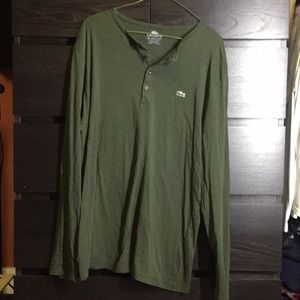 Lacoste Mens Green Long Sleeve Shirt Spring Size 6